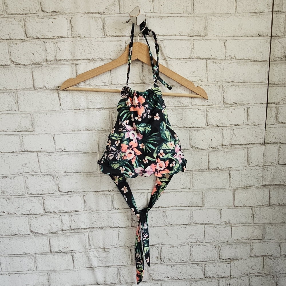 ☆ VANILLA BEACH Tropical Halter Bikini Top